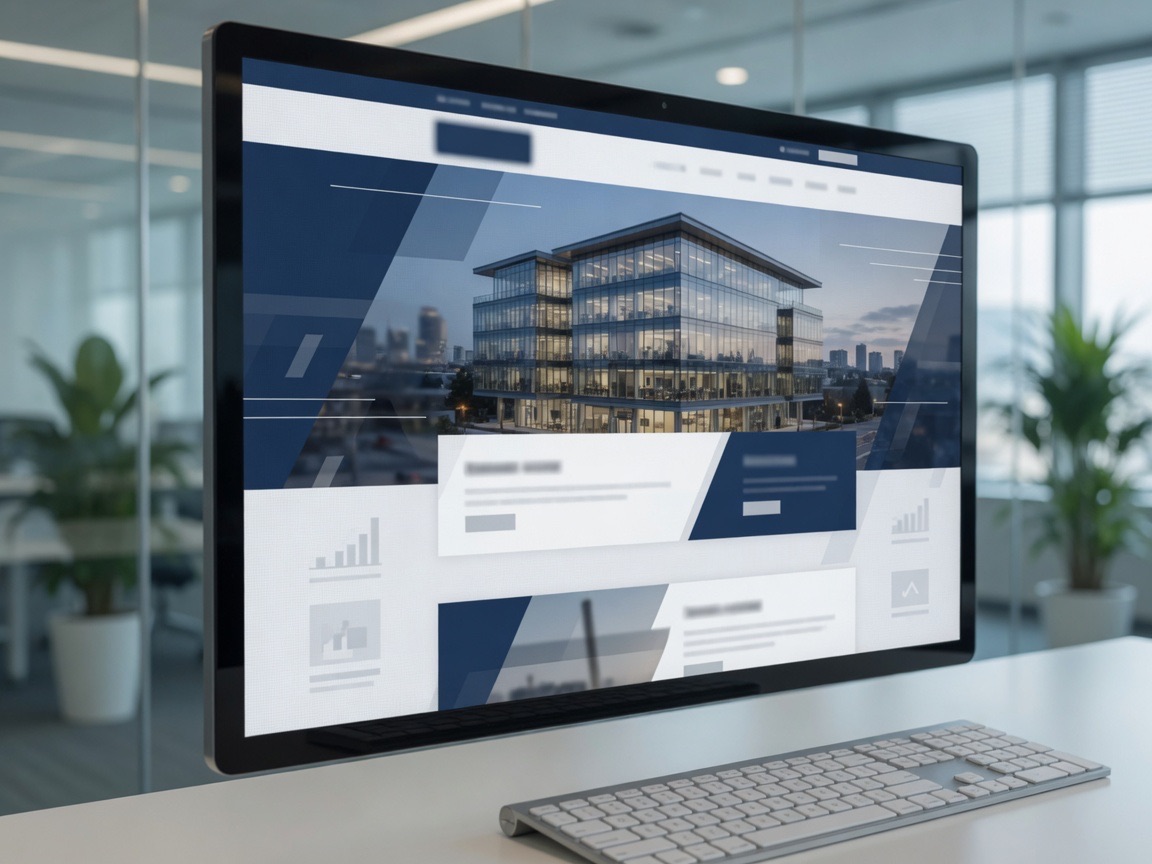 Business website on a desktop screen
