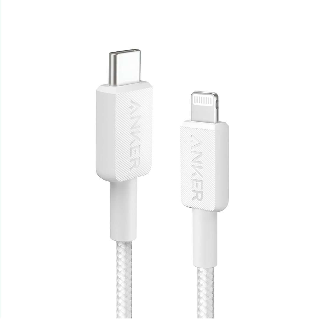 ANKER 322 USB-C TO LIGHTNING CABLE (3FT BRAIDED) WHITE