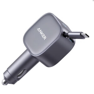 ANKER NANO CAR CHARGER (75W,USB-C PORT,BUILTIN -RETRACTABLE USB-C CABLE)