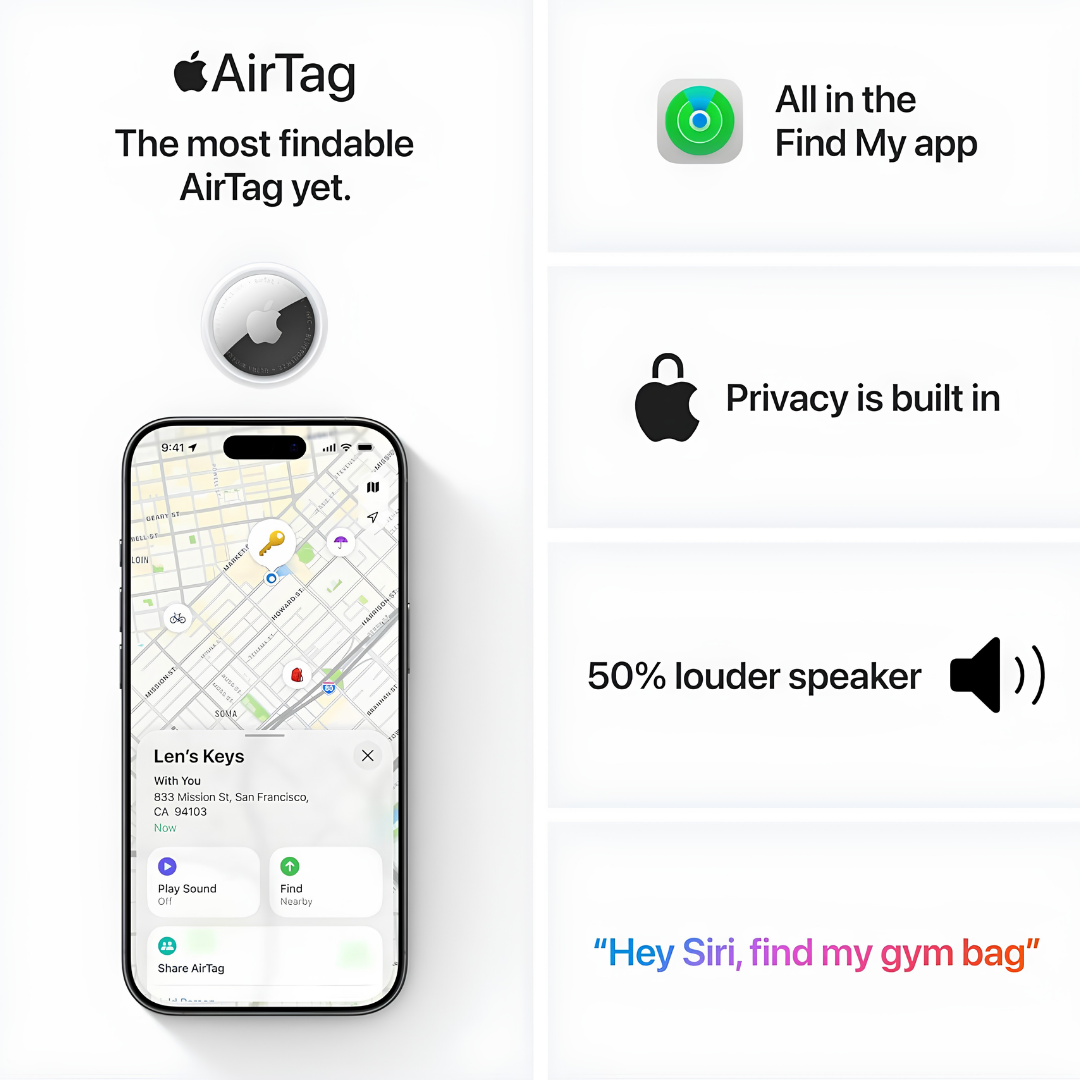 Apple AirTag 1 Pack 2nd Gen - Image 2