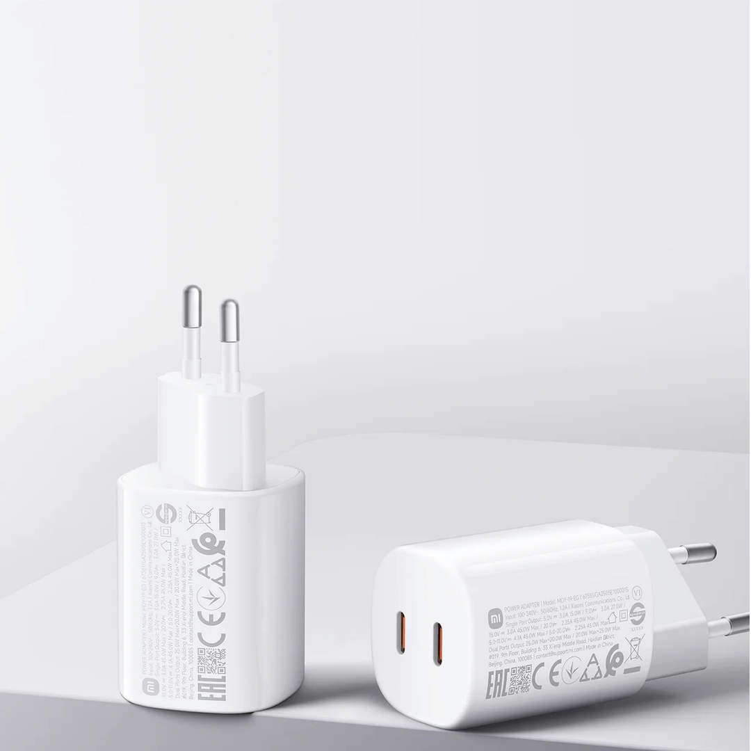 XIAOMI 45W NANO TURBO CHARGING POWER ADAPTER (2-PORT) UK - Image 2
