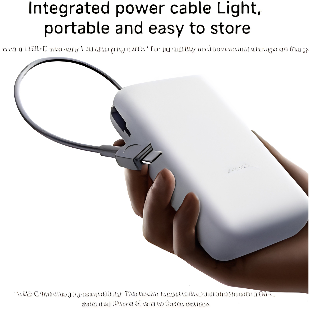 XIAOMI POWER BANK 20000MAH (INTEGRATED CABLE) GL LIGHT GRAY - Image 2